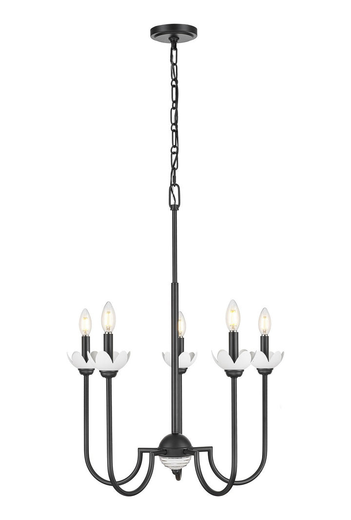 Allistair Five Light Chandelier in Matte Black - available from The Lighting Shoppe, trusted by Canadian homeowners
