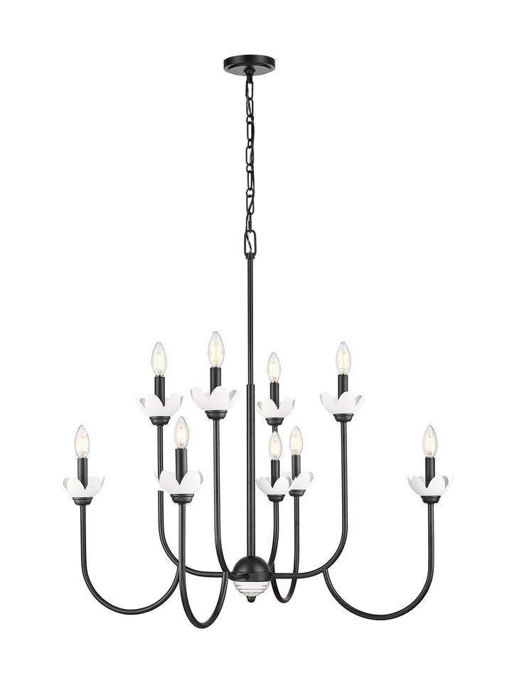 Allistair Eight Light Chandelier in Matte Black - available from The Lighting Shoppe, trusted by Canadian homeowners