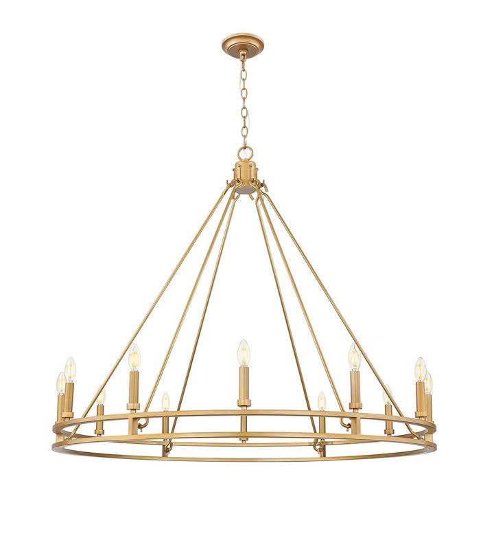 Dennison 12 Light Chandelier in Signature Brass - available from The Lighting Shoppe, trusted by Canadian homeowners