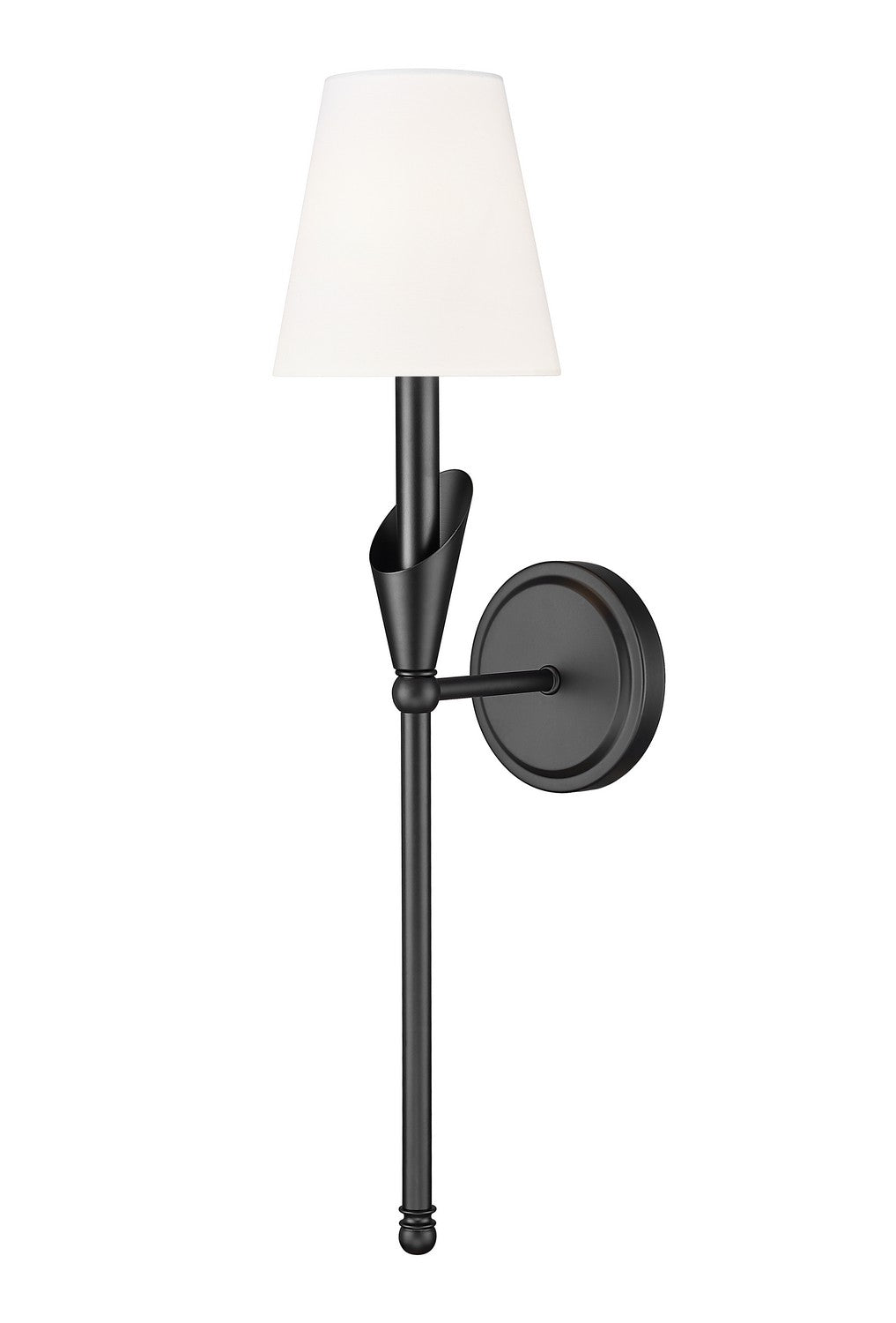 Claudelle One Light Wall Sconce in Matte Black - available from The Lighting Shoppe, trusted by Canadian homeowners
