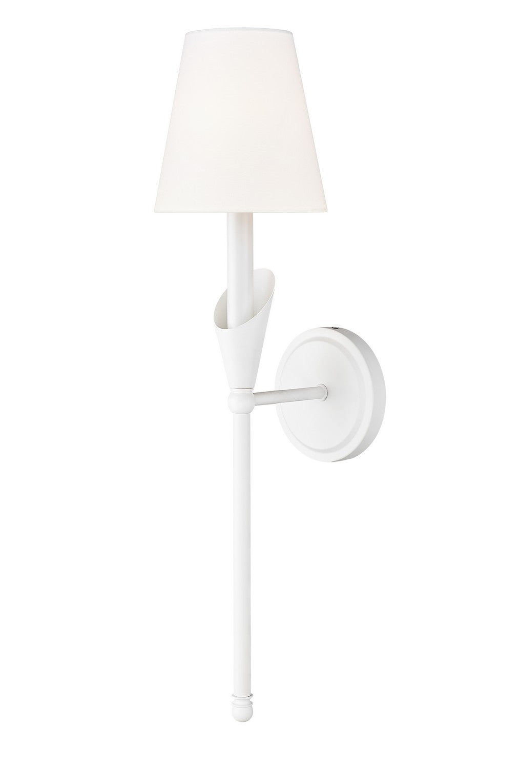Claudelle One Light Wall Sconce in Textured White - available from The Lighting Shoppe, trusted by Canadian homeowners