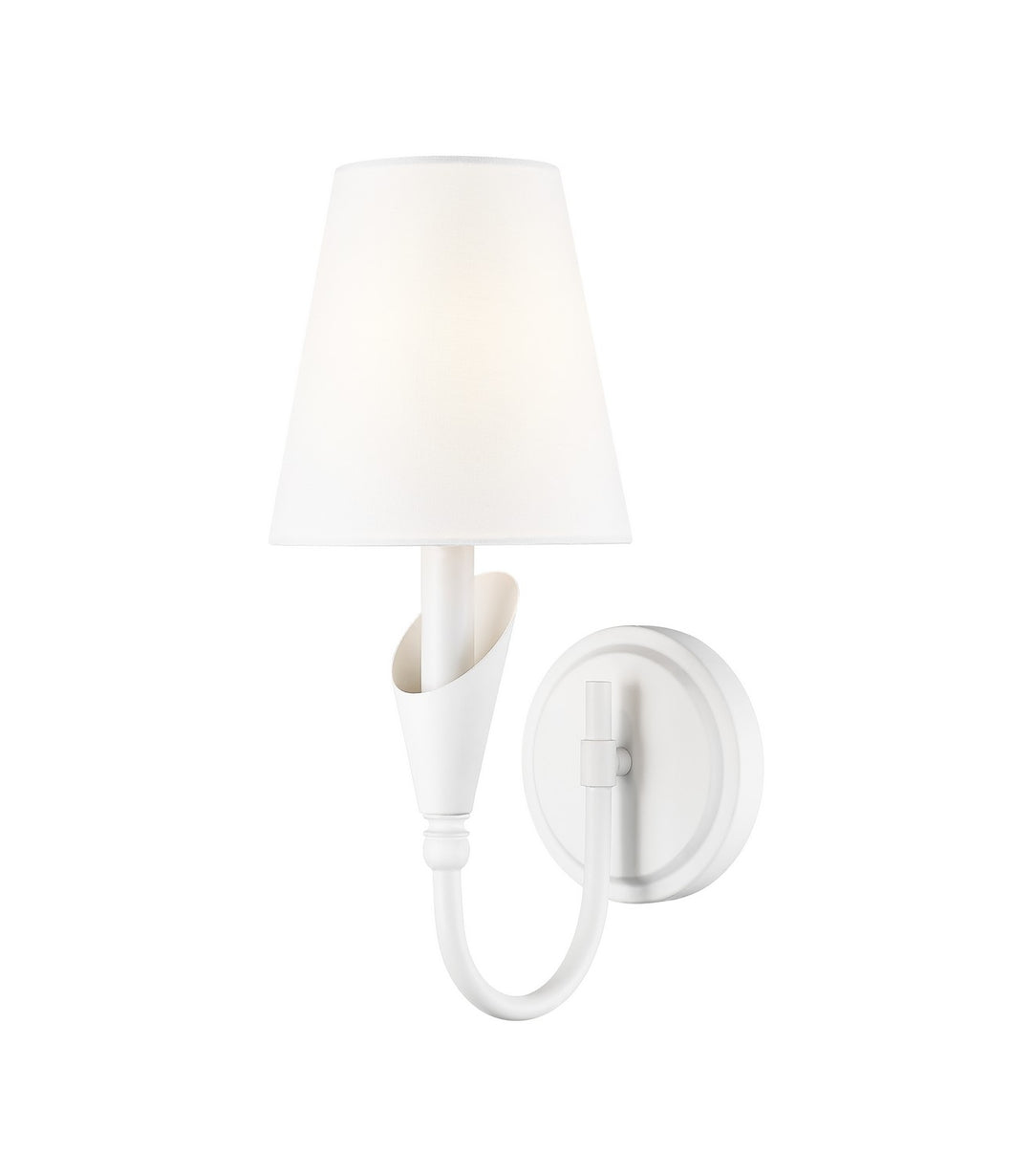Claudelle One Light Wall Sconce in Textured White - available from The Lighting Shoppe, trusted by Canadian homeowners