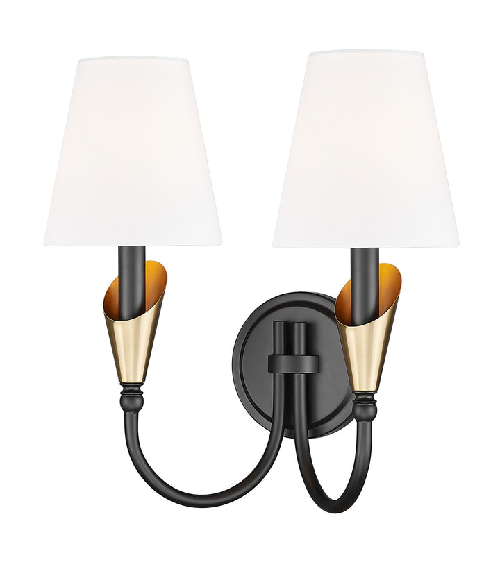 Z-Lite Canada - 4014-2S-MB-MGLD - Two Light Wall Sconce - Claudelle - Matte Black + Modern Gold