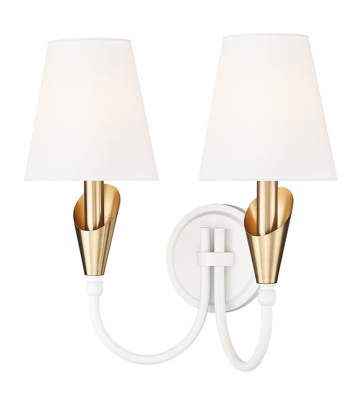Z-Lite Canada - 4014-2S-TW-MGLD - Two Light Wall Sconce - Claudelle - Tundra White + Modern Gold