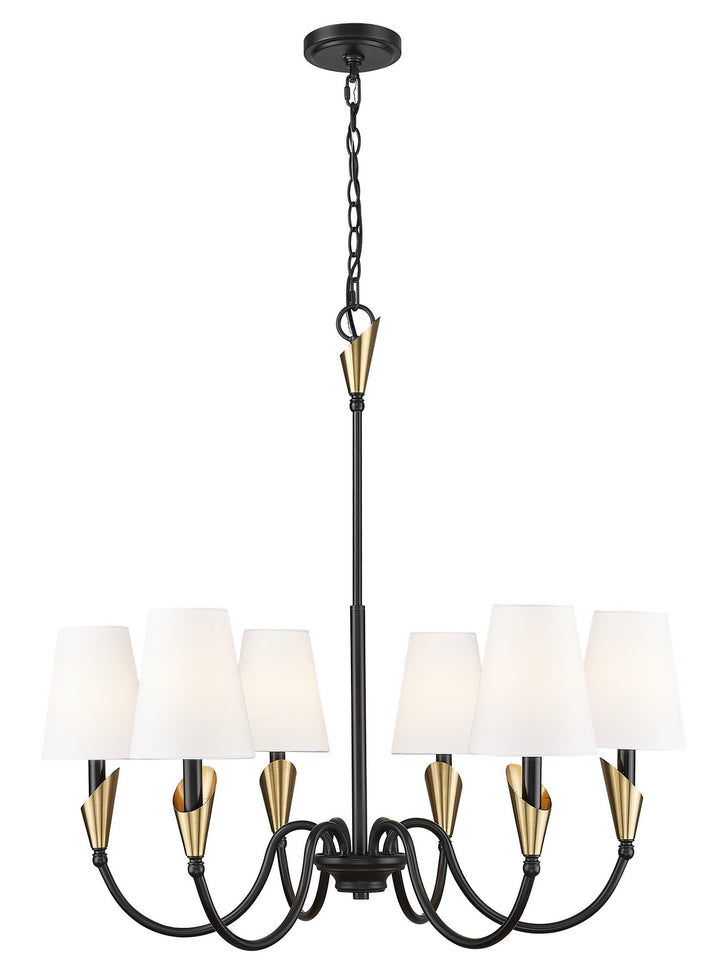 Z-Lite Canada - 4014-32MB-MGLD - Six Light Chandelier - Claudelle - Matte Black + Modern Gold