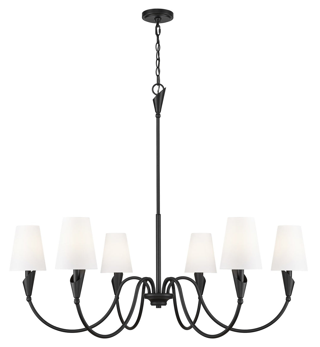 Claudelle Six Light Chandelier in Matte Black - available from The Lighting Shoppe, trusted by Canadian homeowners