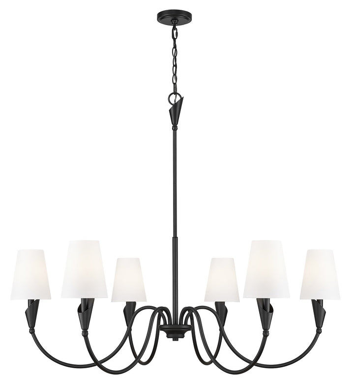 Claudelle Six Light Chandelier in Matte Black - available from The Lighting Shoppe, trusted by Canadian homeowners