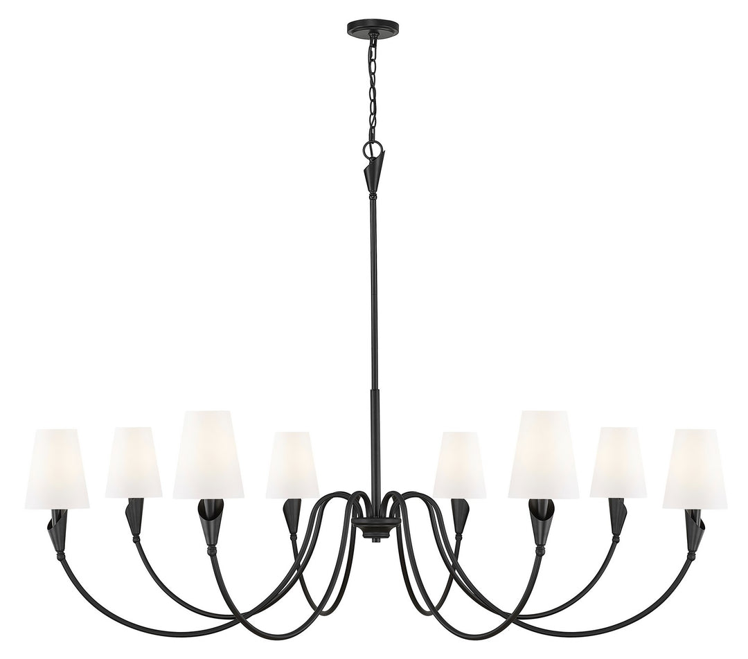 Claudelle Eight Light Chandelier in Matte Black - available from The Lighting Shoppe, trusted by Canadian homeowners