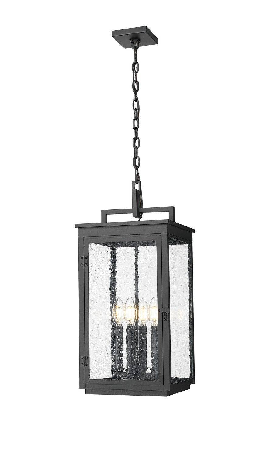 Hartwell Four Light Outdoor Chain Mount Ceiling Fixture in Sand Black - available from The Lighting Shoppe, trusted by Canadian homeowners