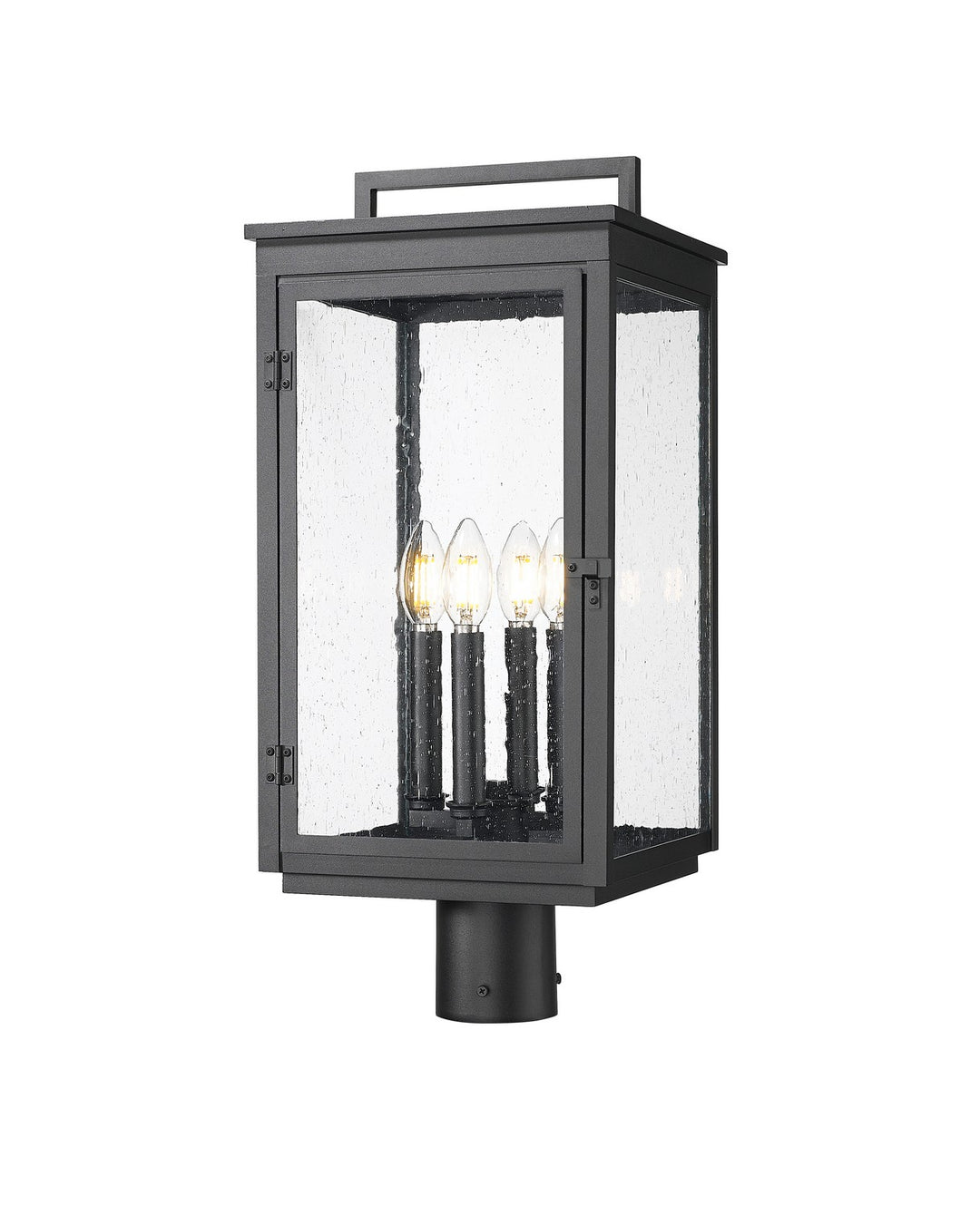 Hartwell Four Light Outdoor Post Mount in Sand Black - available from The Lighting Shoppe, trusted by Canadian homeowners