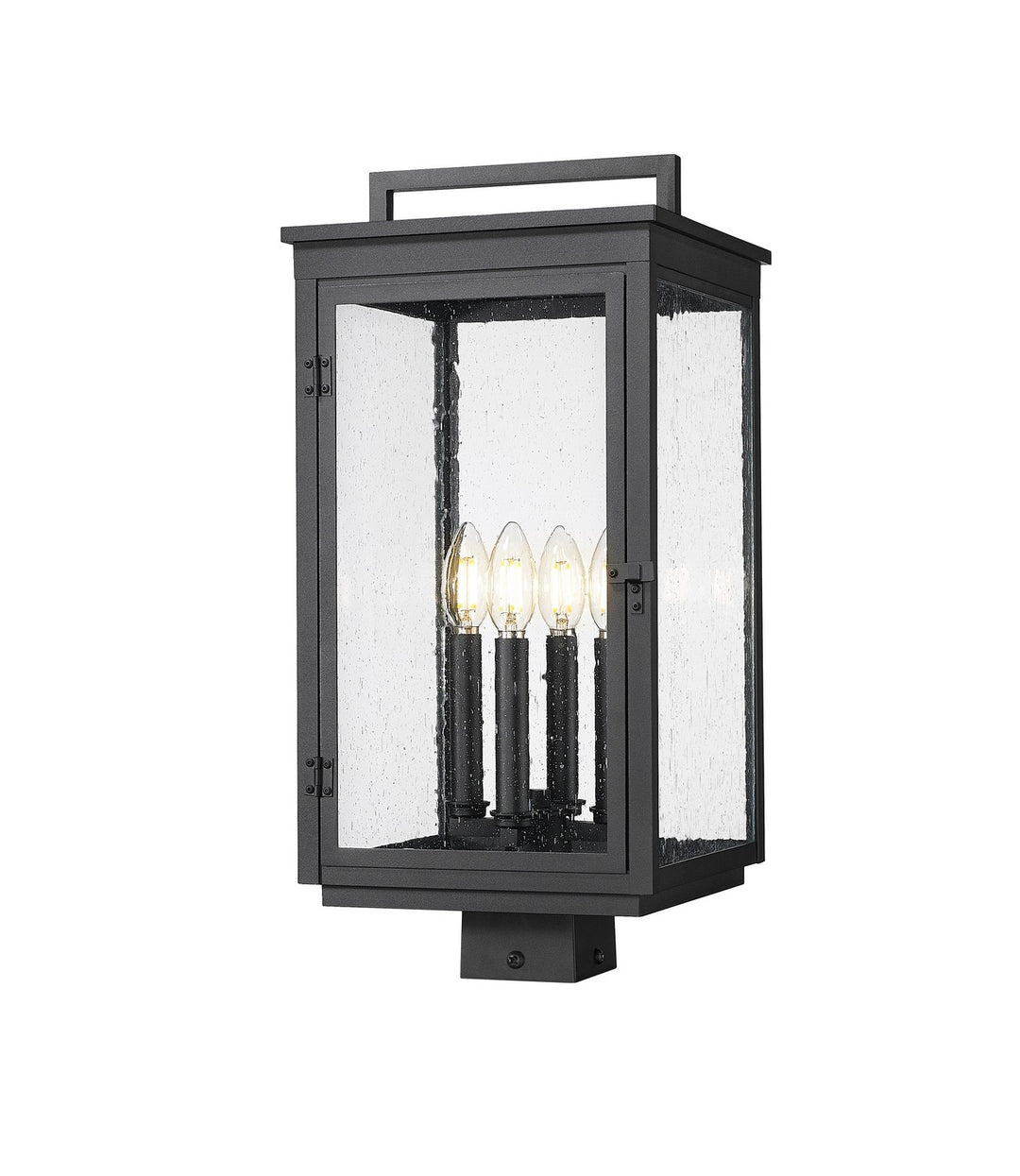 Hartwell Four Light Outdoor Post Mount in Sand Black - available from The Lighting Shoppe, trusted by Canadian homeowners