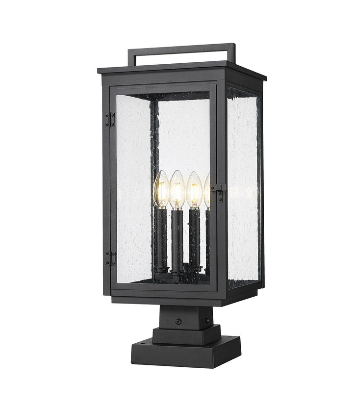 Z-Lite Canada - 5019PHBS-SQPM-BK - Four Light Outdoor Pier Mounted - Hartwell - Sand Black