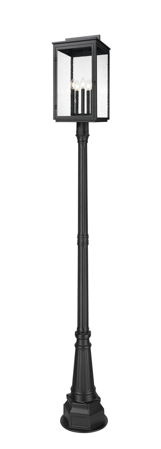 Hartwell Five Light Outdoor Post Mount in Sand Black - available from The Lighting Shoppe, trusted by Canadian homeowners