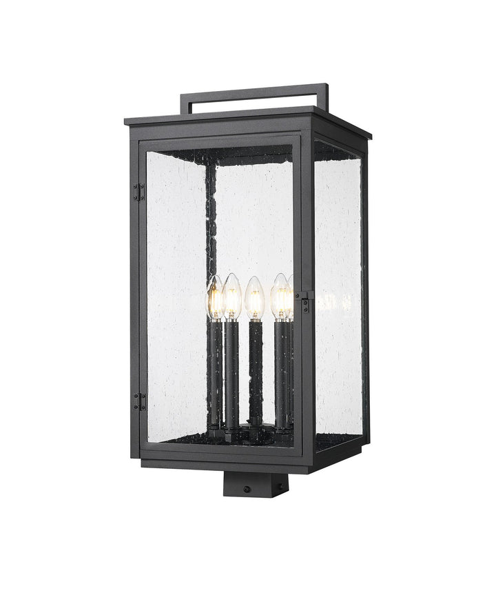 Hartwell Five Light Outdoor Post Mount in Sand Black - available from The Lighting Shoppe, trusted by Canadian homeowners