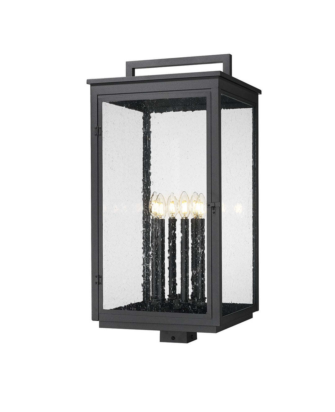 Hartwell Six Light Outdoor Post Mount in Sand Black - available from The Lighting Shoppe, trusted by Canadian homeowners