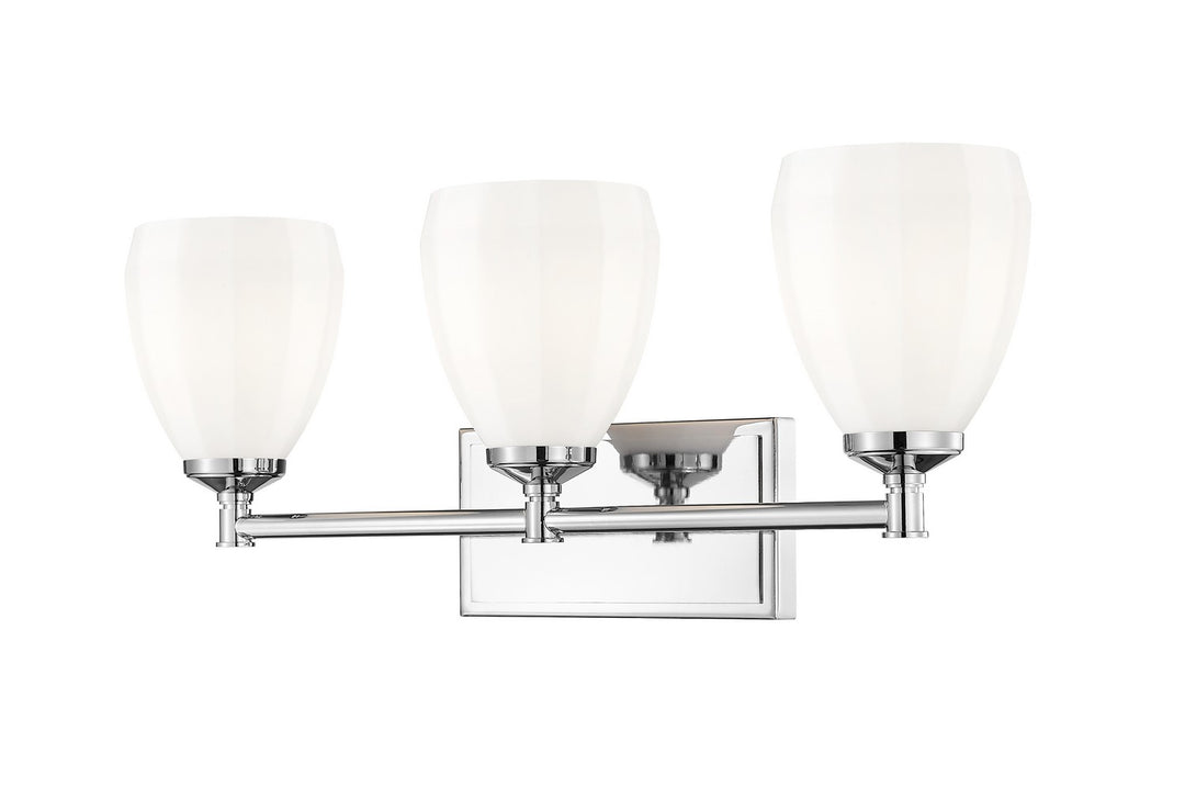 Oren Three Light Vanity in Chrome - available from The Lighting Shoppe, trusted by Canadian homeowners