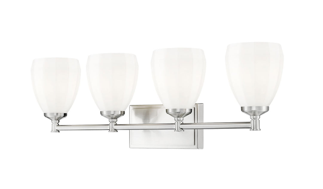 Oren Four Light Vanity in Brushed Nickel - available from The Lighting Shoppe, trusted by Canadian homeowners