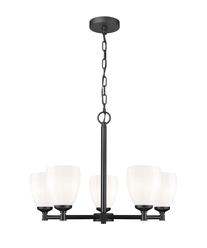 Oren Five Light Chandelier in Matte Black - available from The Lighting Shoppe, trusted by Canadian homeowners