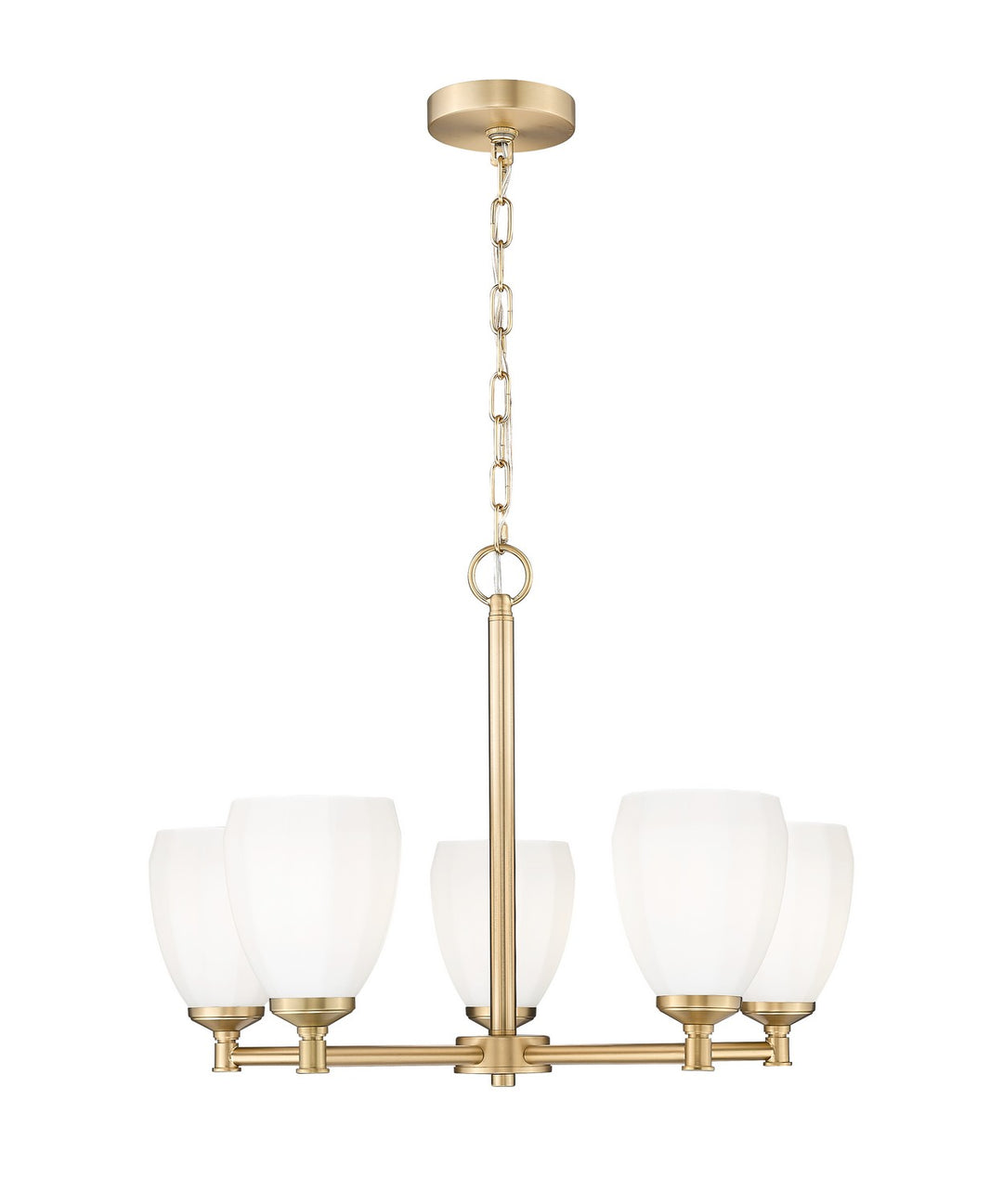Oren Five Light Chandelier in Modern Gold - available from The Lighting Shoppe, trusted by Canadian homeowners