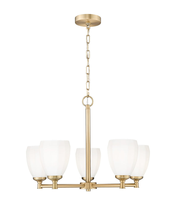 Oren Five Light Chandelier in Modern Gold - available from The Lighting Shoppe, trusted by Canadian homeowners
