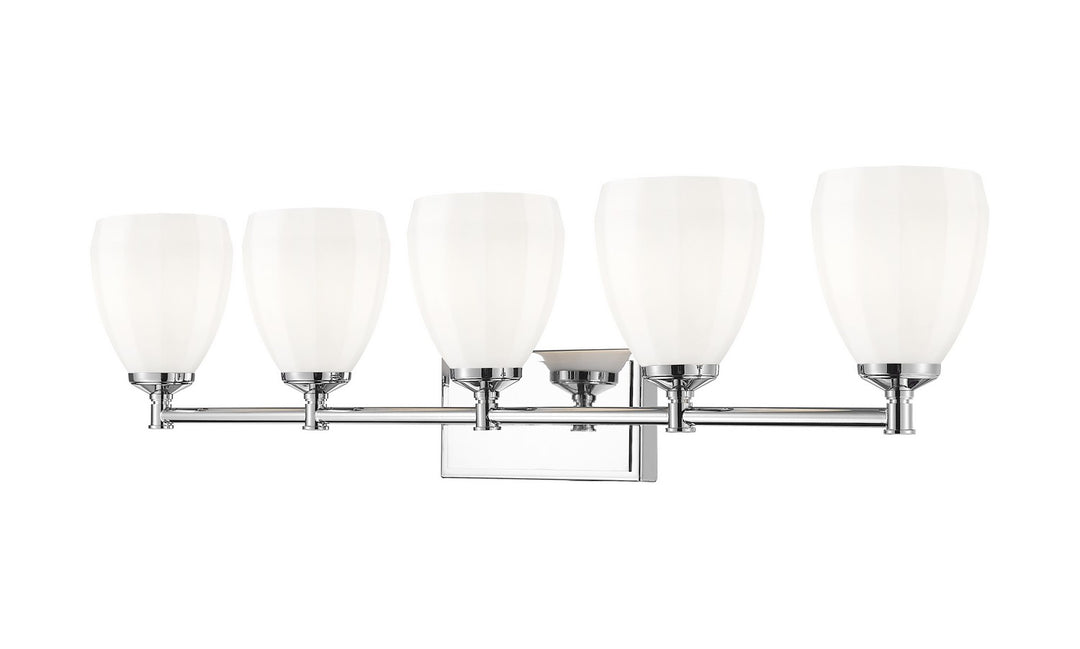 Oren Five Light Vanity in Chrome - available from The Lighting Shoppe, trusted by Canadian homeowners