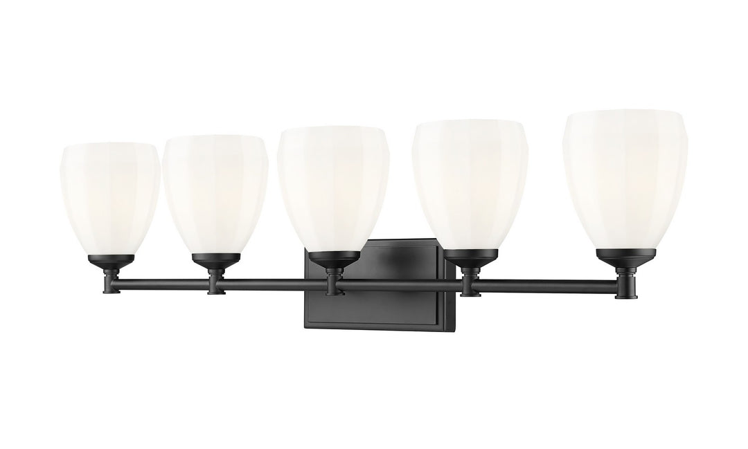 Oren Five Light Vanity in Matte Black - available from The Lighting Shoppe, trusted by Canadian homeowners