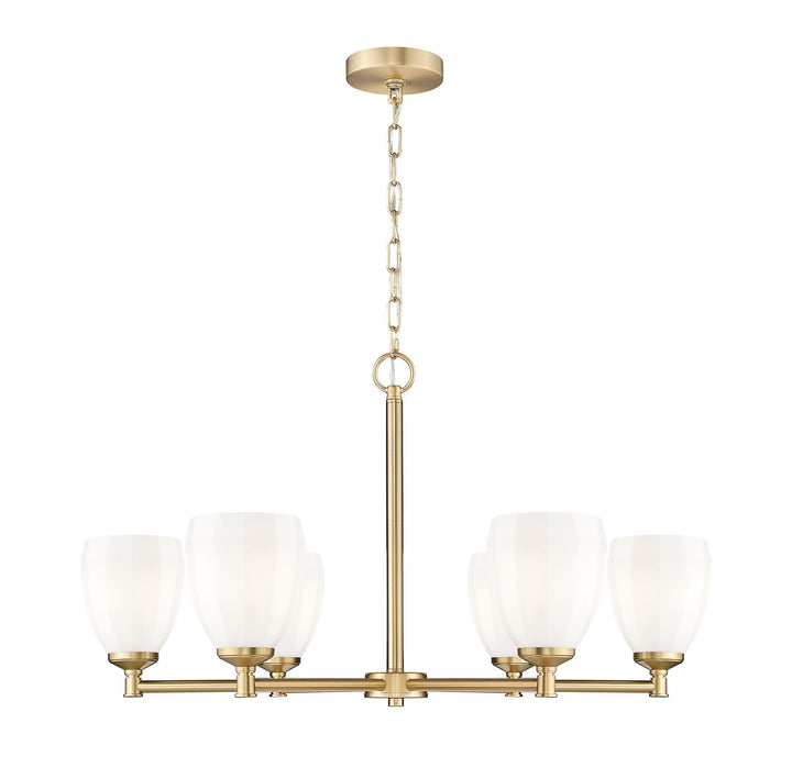 Oren Six Light Chandelier in Modern Gold - available from The Lighting Shoppe, trusted by Canadian homeowners