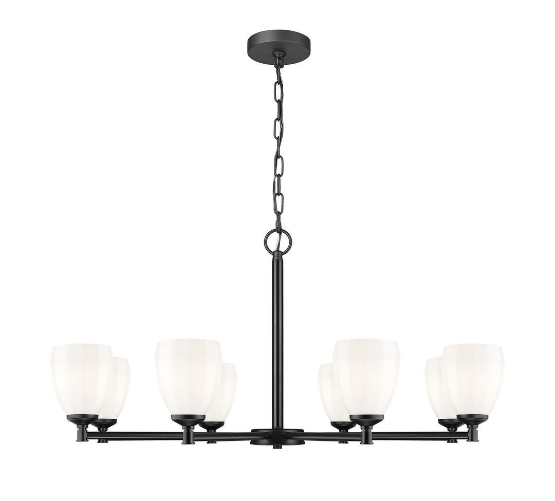 Oren Eight Light Chandelier in Matte Black - available from The Lighting Shoppe, trusted by Canadian homeowners