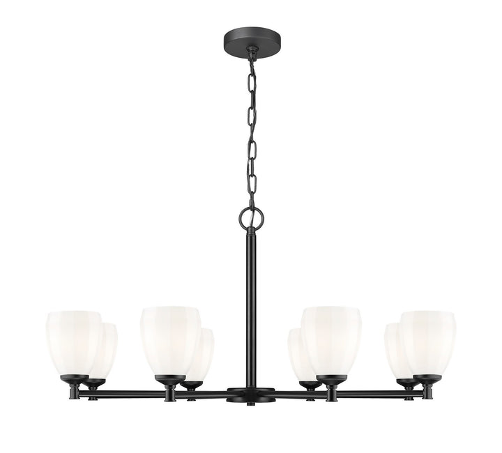 Oren Eight Light Chandelier in Matte Black - available from The Lighting Shoppe, trusted by Canadian homeowners