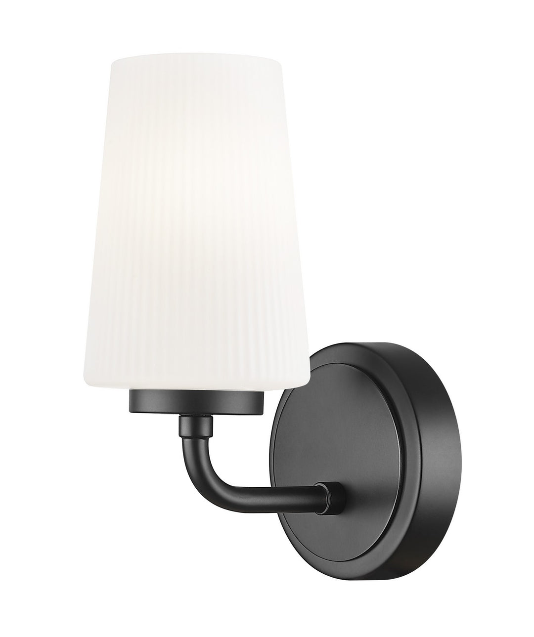 Montford One Light Wall Sconce in Matte Black - available from The Lighting Shoppe, trusted by Canadian homeowners