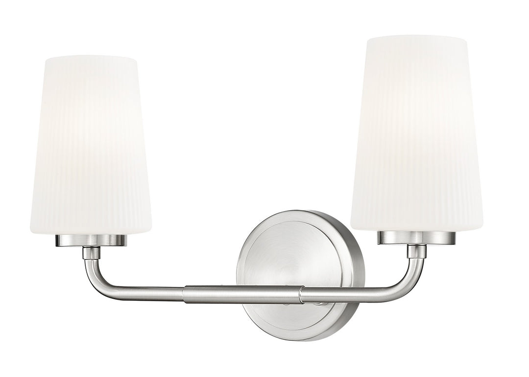 Montford Two Light Vanity in Brushed Nickel - available from The Lighting Shoppe, trusted by Canadian homeowners