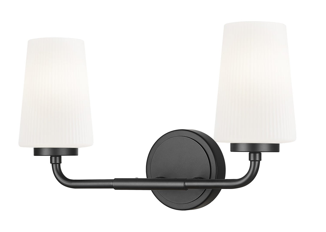 Montford Two Light Vanity in Matte Black - available from The Lighting Shoppe, trusted by Canadian homeowners