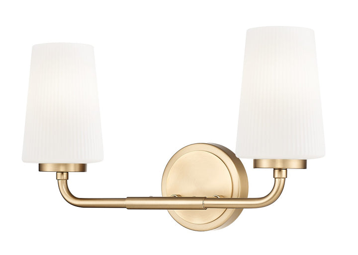 Montford Two Light Vanity in Modern Gold - available from The Lighting Shoppe, trusted by Canadian homeowners