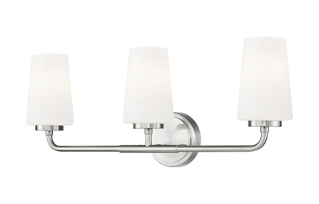 Montford Three Light Vanity in Brushed Nickel - available from The Lighting Shoppe, trusted by Canadian homeowners