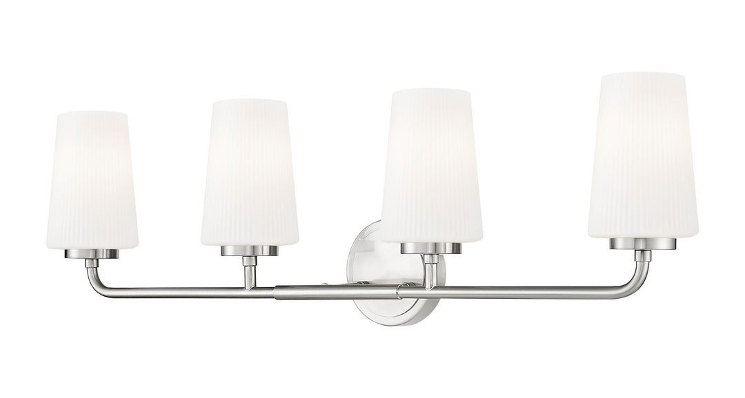 Montford Four Light Vanity in Brushed Nickel - available from The Lighting Shoppe, trusted by Canadian homeowners