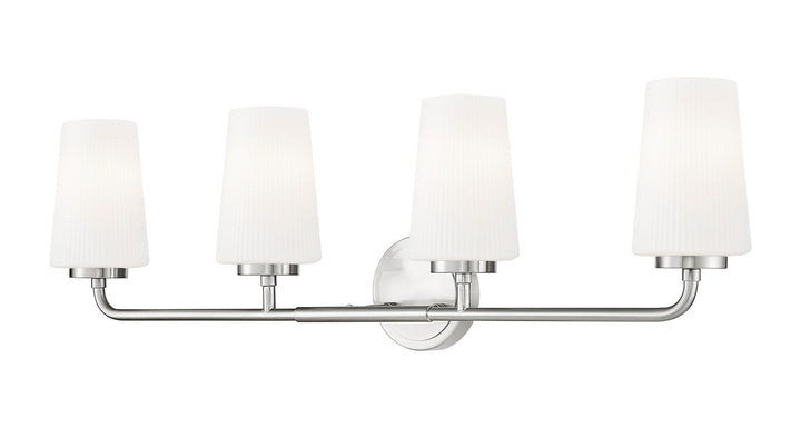 Montford Four Light Vanity in Brushed Nickel - available from The Lighting Shoppe, trusted by Canadian homeowners
