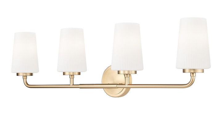 Montford Four Light Vanity in Modern Gold - available from The Lighting Shoppe, trusted by Canadian homeowners