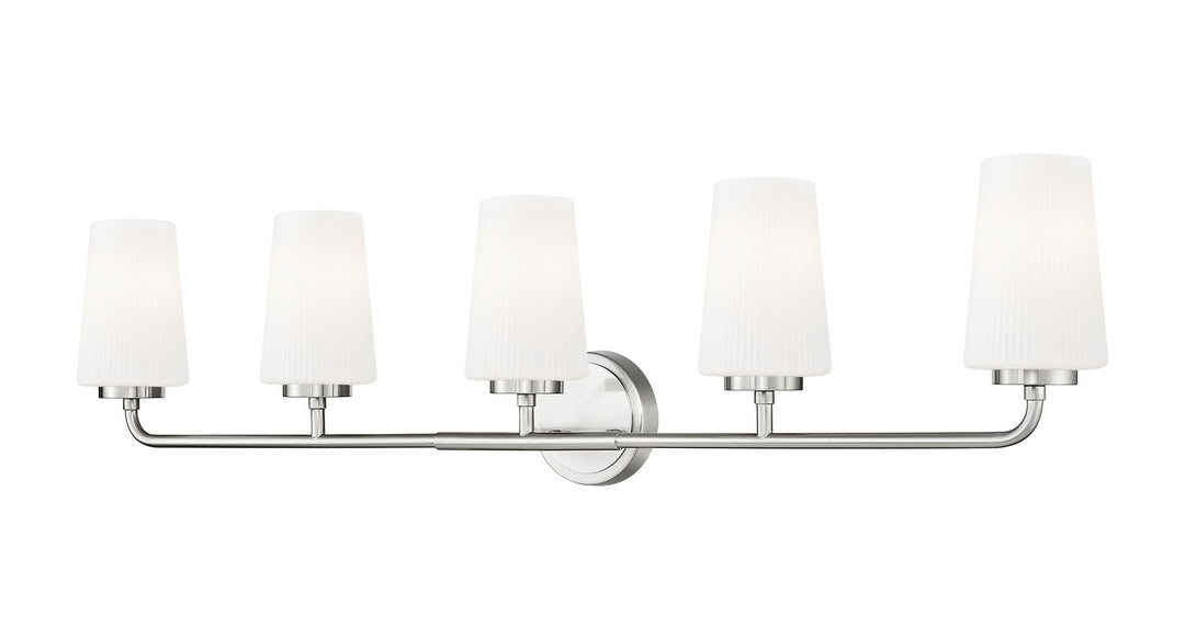 Montford Five Light Vanity in Brushed Nickel - available from The Lighting Shoppe, trusted by Canadian homeowners
