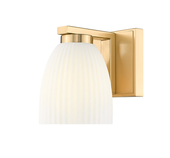 Naya One Light Wall Sconce in Modern Gold - available from The Lighting Shoppe, trusted by Canadian homeowners