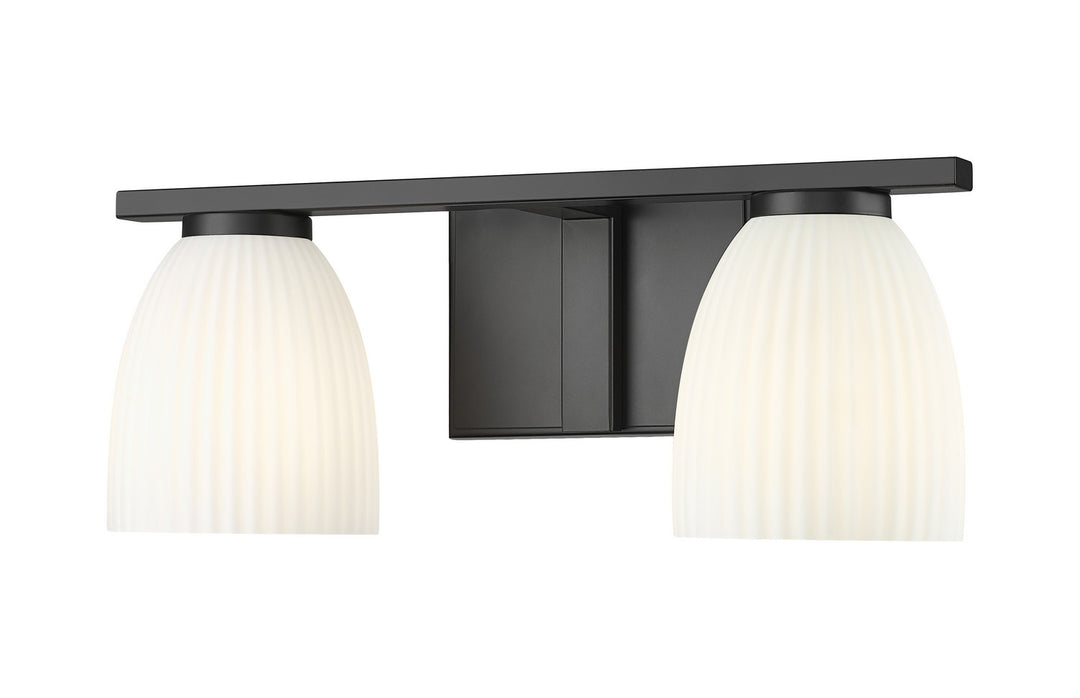 Naya Two Light Vanity in Matte Black - available from The Lighting Shoppe, trusted by Canadian homeowners