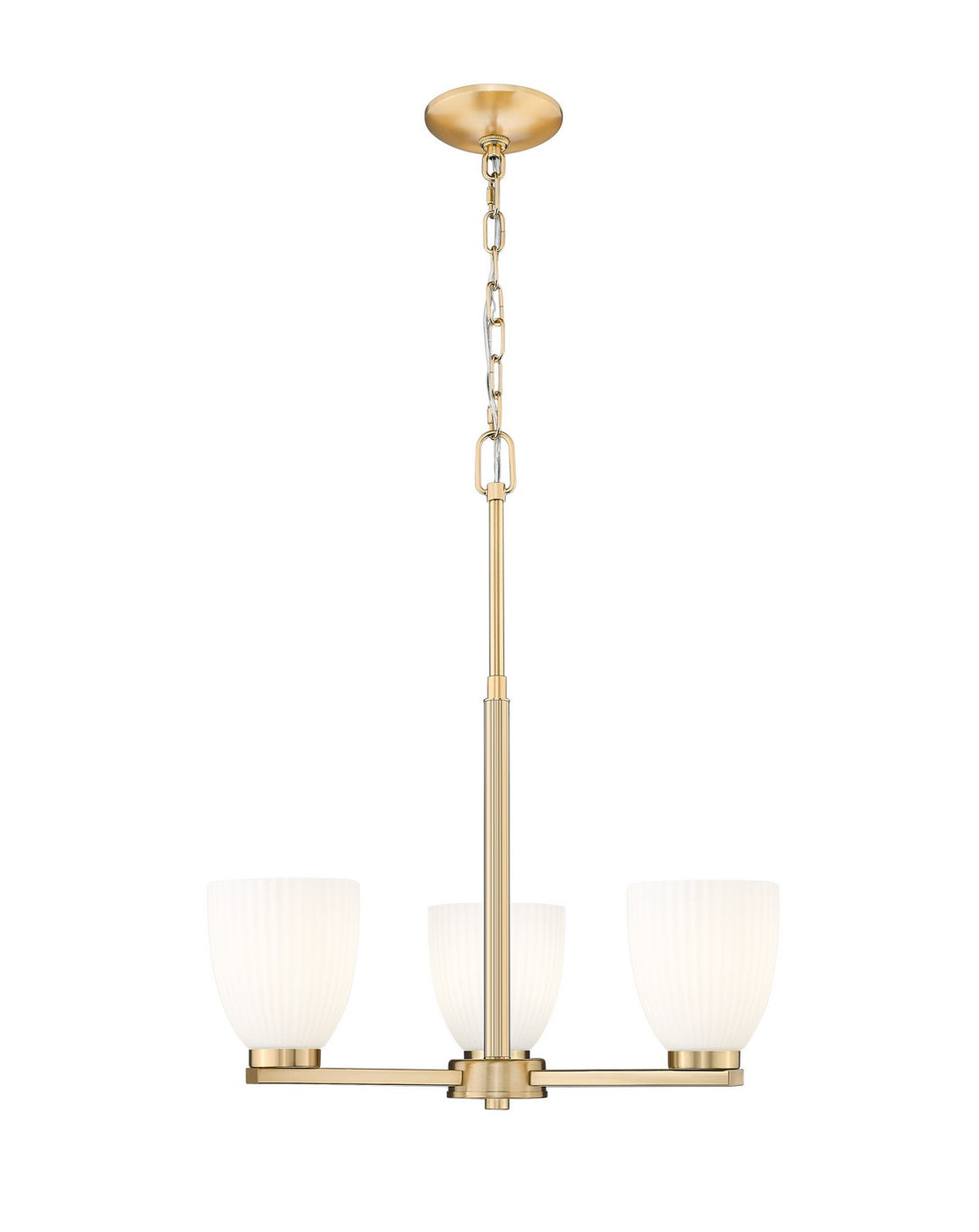 Naya Three Light Chandelier in Modern Gold - available from The Lighting Shoppe, trusted by Canadian homeowners