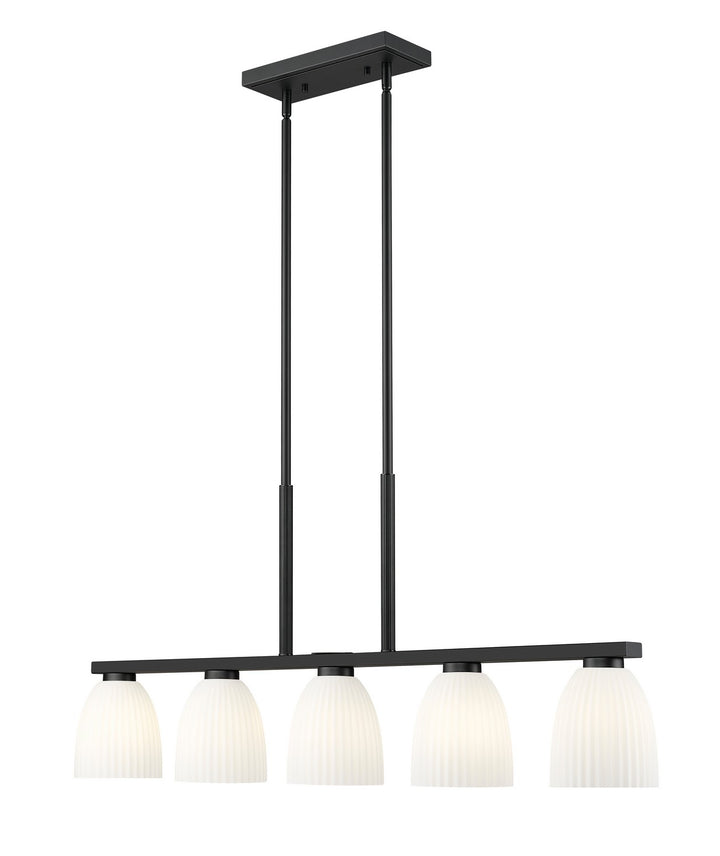 Naya Five Light Linear Chandelier in Matte Black - available from The Lighting Shoppe, trusted by Canadian homeowners