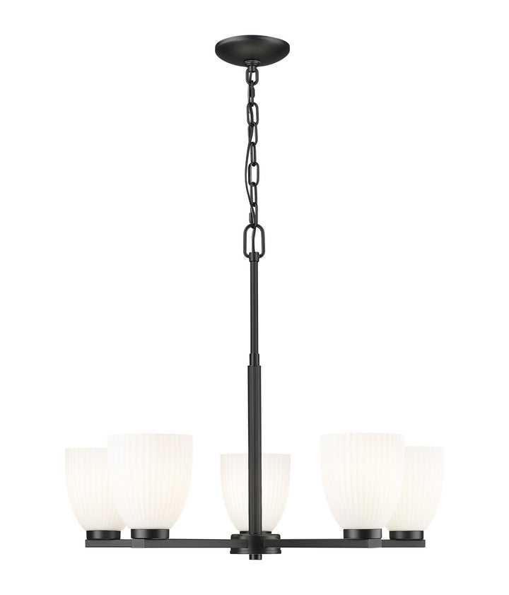 Naya Five Light Chandelier in Matte Black - available from The Lighting Shoppe, trusted by Canadian homeowners