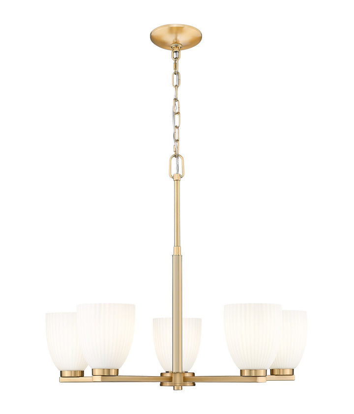 Naya Five Light Chandelier in Modern Gold - available from The Lighting Shoppe, trusted by Canadian homeowners