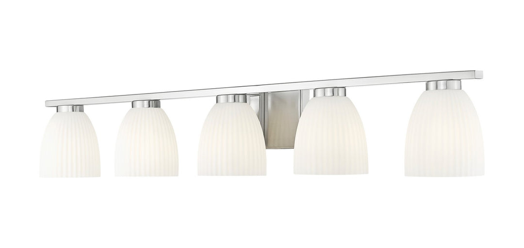 Naya Five Light Vanity in Brushed Nickel - available from The Lighting Shoppe, trusted by Canadian homeowners