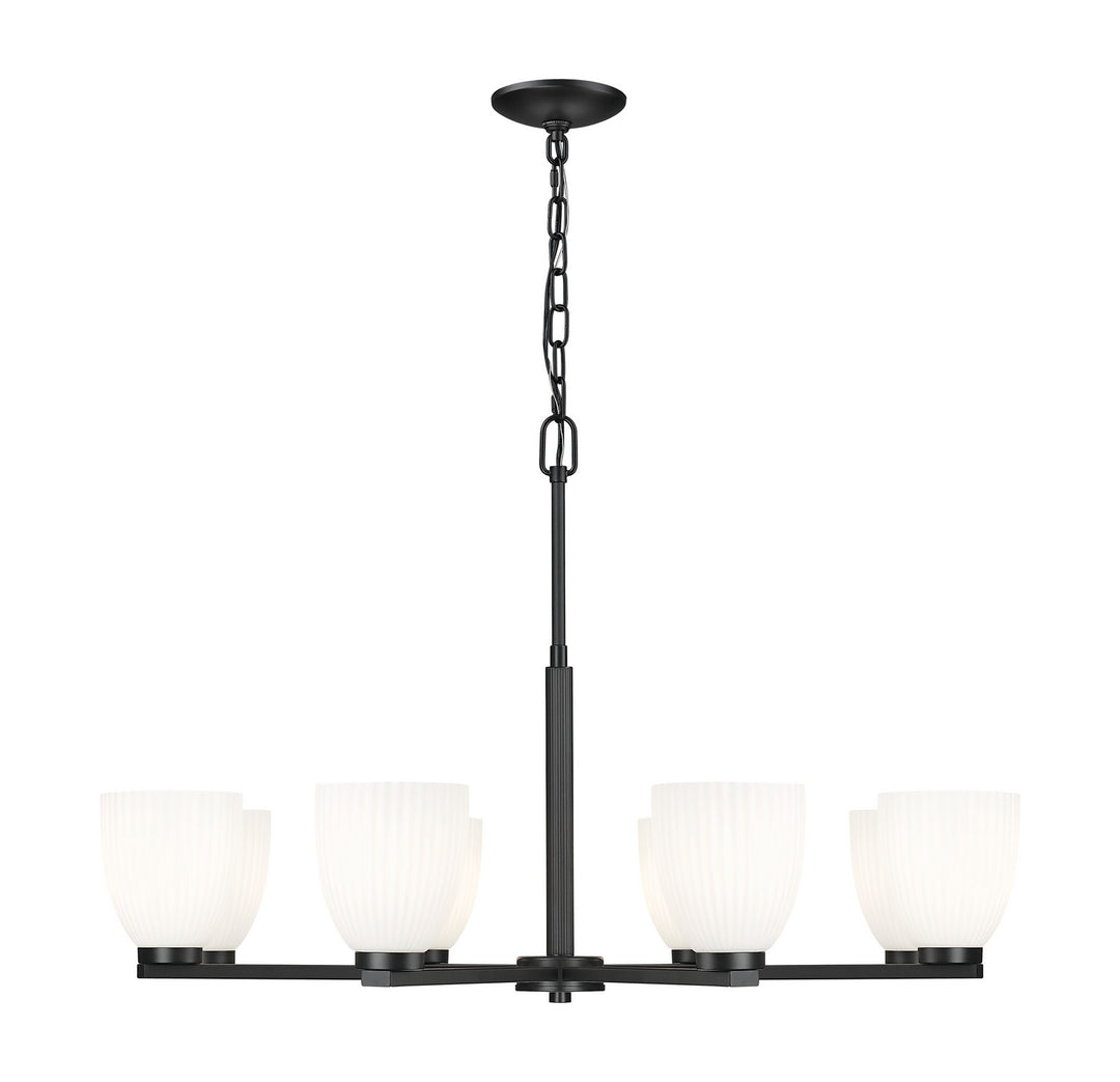 Naya Eight Light Chandelier in Matte Black - available from The Lighting Shoppe, trusted by Canadian homeowners