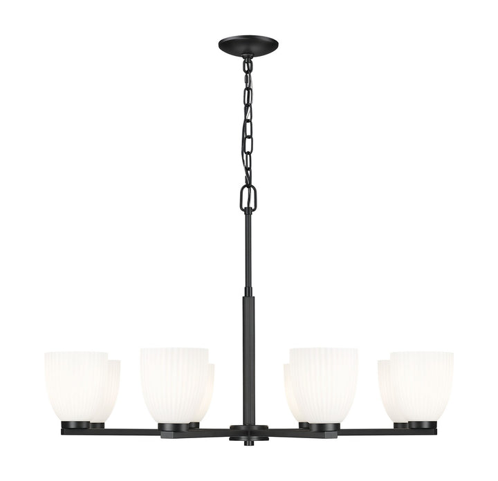 Naya Eight Light Chandelier in Matte Black - available from The Lighting Shoppe, trusted by Canadian homeowners