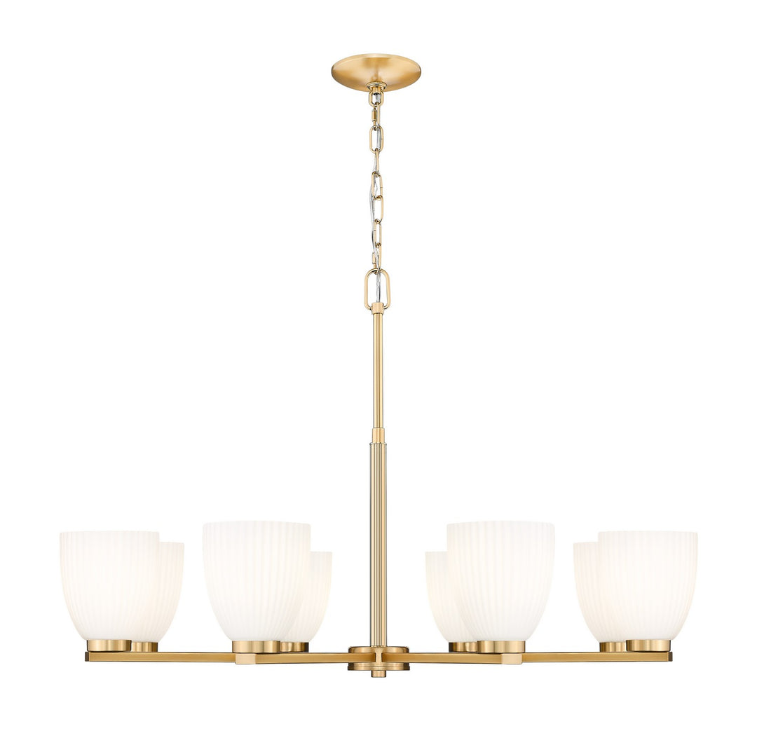 Naya Eight Light Chandelier in Modern Gold - available from The Lighting Shoppe, trusted by Canadian homeowners