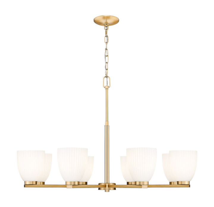 Naya Eight Light Chandelier in Modern Gold - available from The Lighting Shoppe, trusted by Canadian homeowners