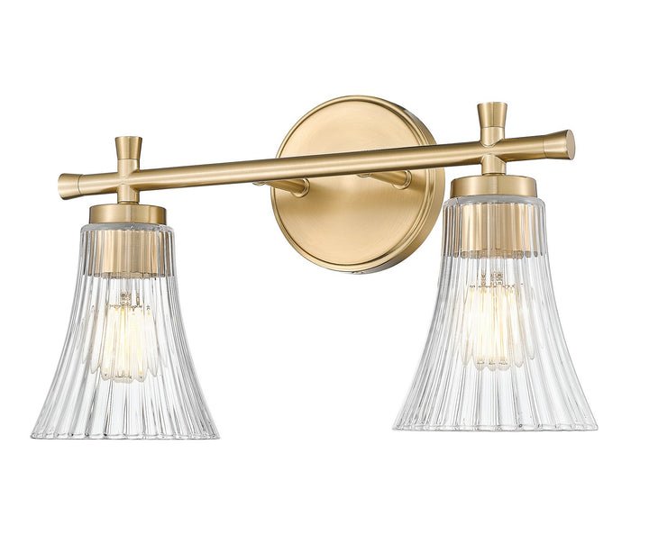 Belle Two Light Vanity in Modern Gold - available from The Lighting Shoppe, trusted by Canadian homeowners